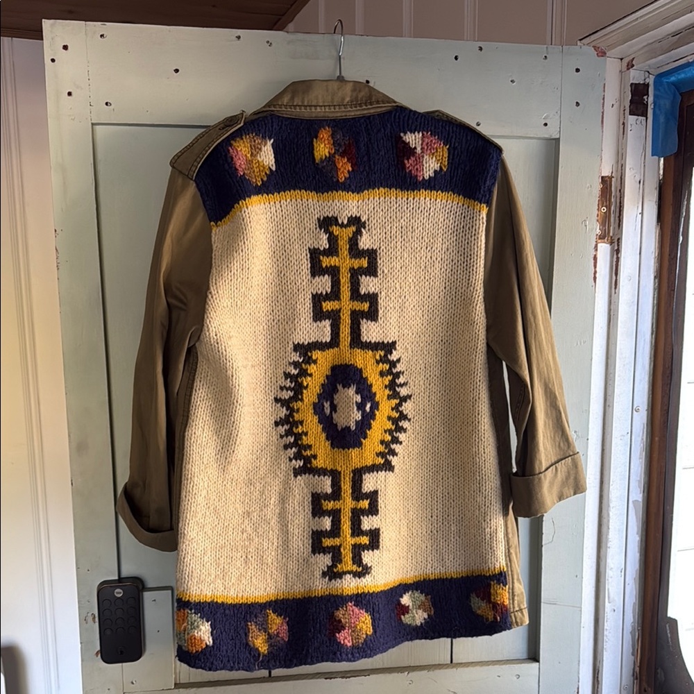 Anthropologie Woven Cargo Sweater